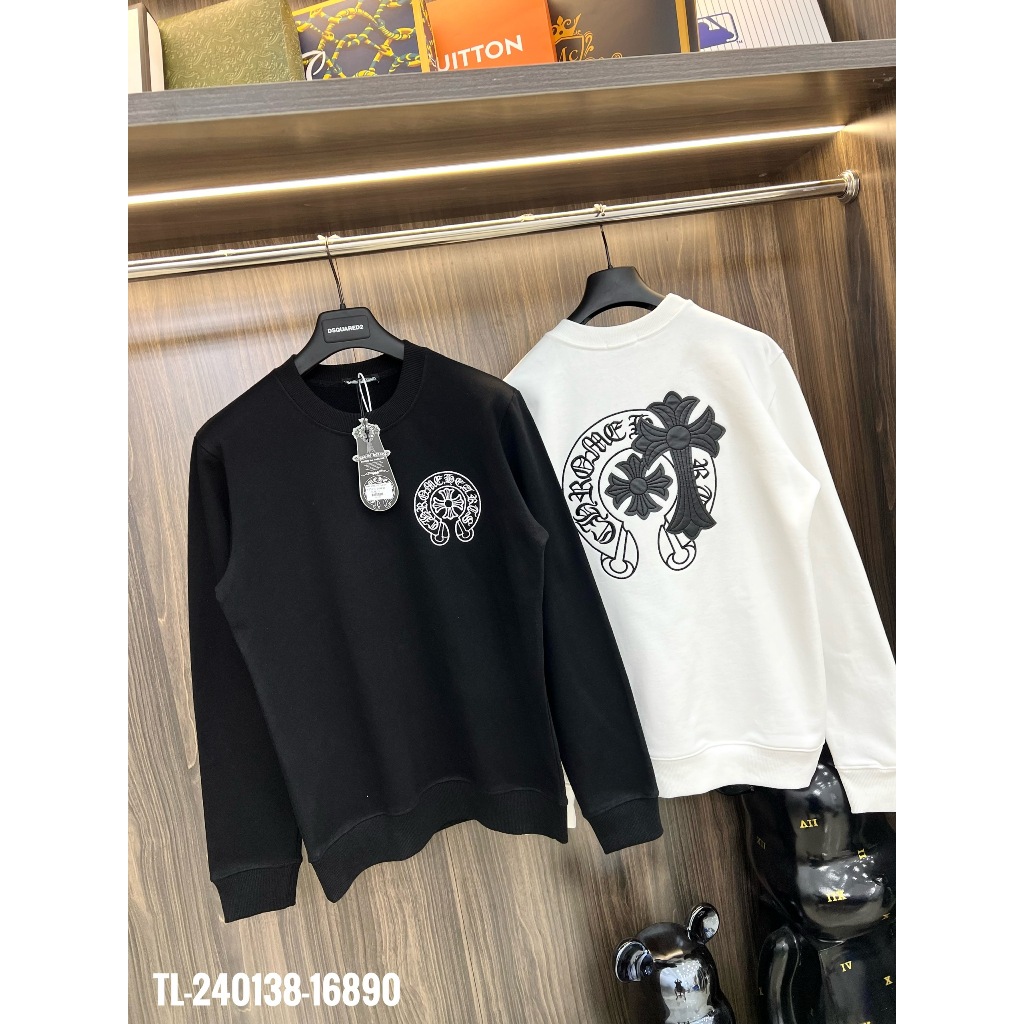🔥Hot🔥Áo nỉ Chrome Hearts thêu chữ thập lưng thiết kế hot trend Nam nữ Thu Đông 2023