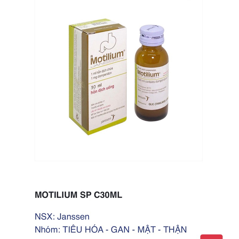 Hỗ Trợ tiêu hoá. Moti lium M chai 30ml