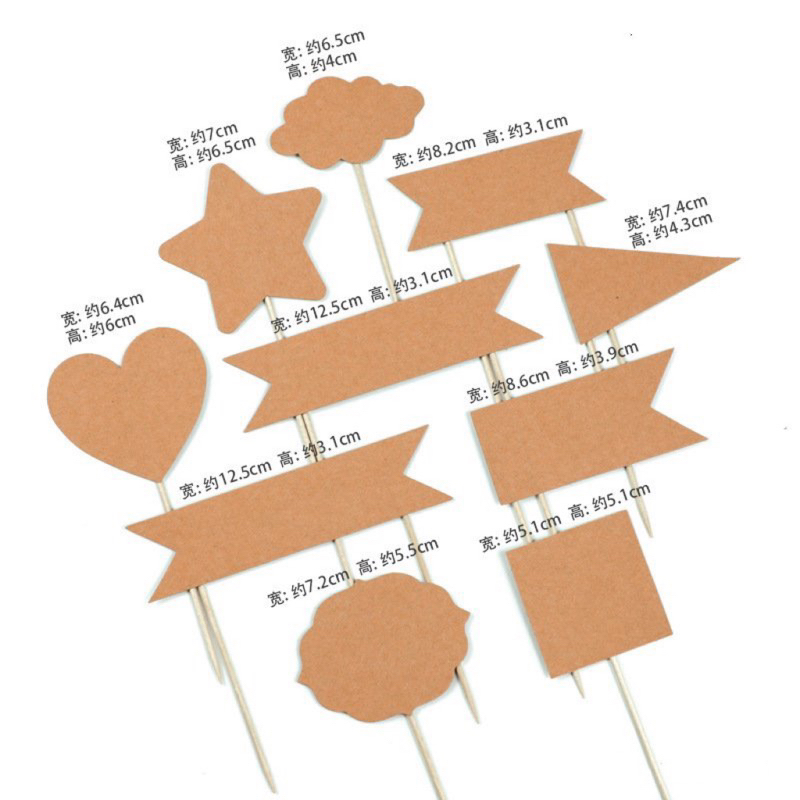 Rẻ Vô Địch-Set 10 Thẻ Trơn- Trang Trí Bánh Sinh Nhật, Bánh Kem