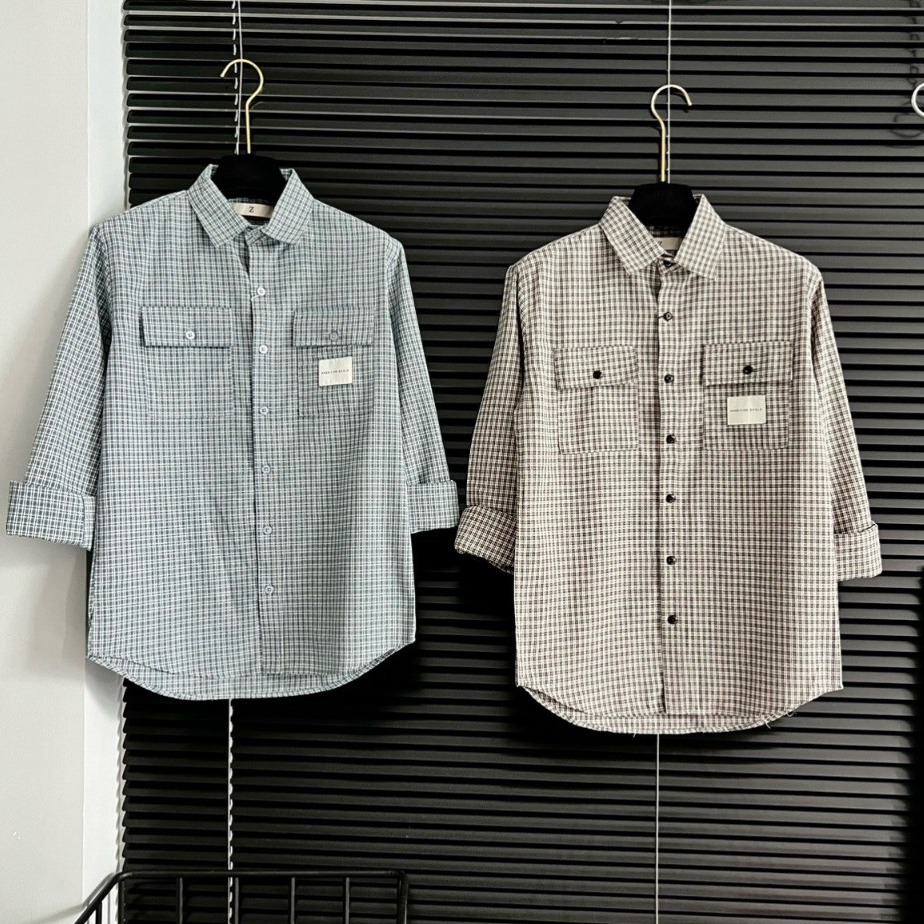 Áo sơ mi nam cao cấp chất liệu cotton đẹp họa tiết karo dài ngắn kiểu dáng hàn quốc HAVADO8 nhiều mẫu đẹp