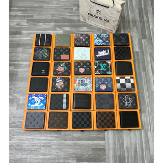 Ví new ngang thời trang nam hoạ tiết ss2023 - ví da l.v nam ful box