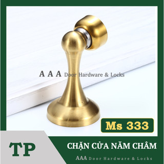 Hít chân cửa inox tp 333 mạ vàng - chặn cửa nam châm inox vàng bóng tp