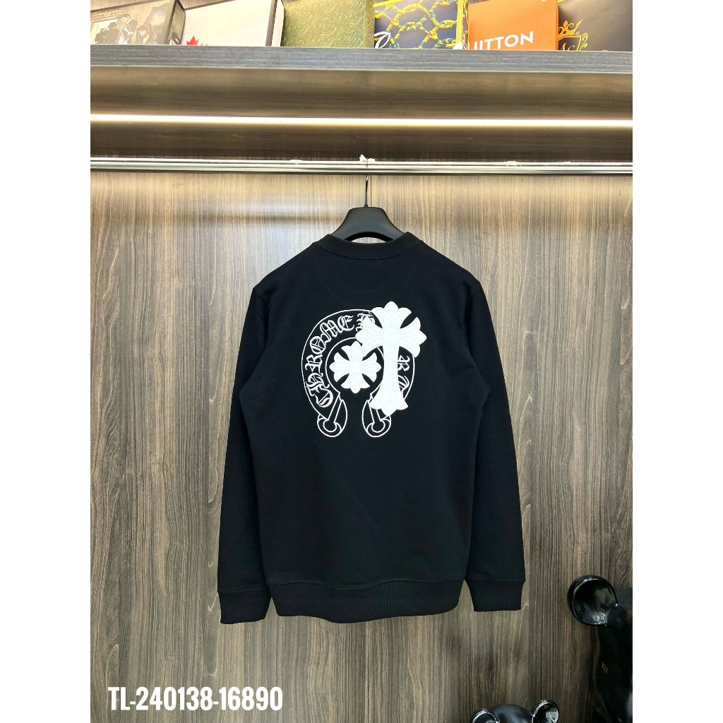 🔥Hot🔥Áo nỉ Chrome Hearts thêu chữ thập lưng thiết kế hot trend Nam nữ Thu Đông 2023