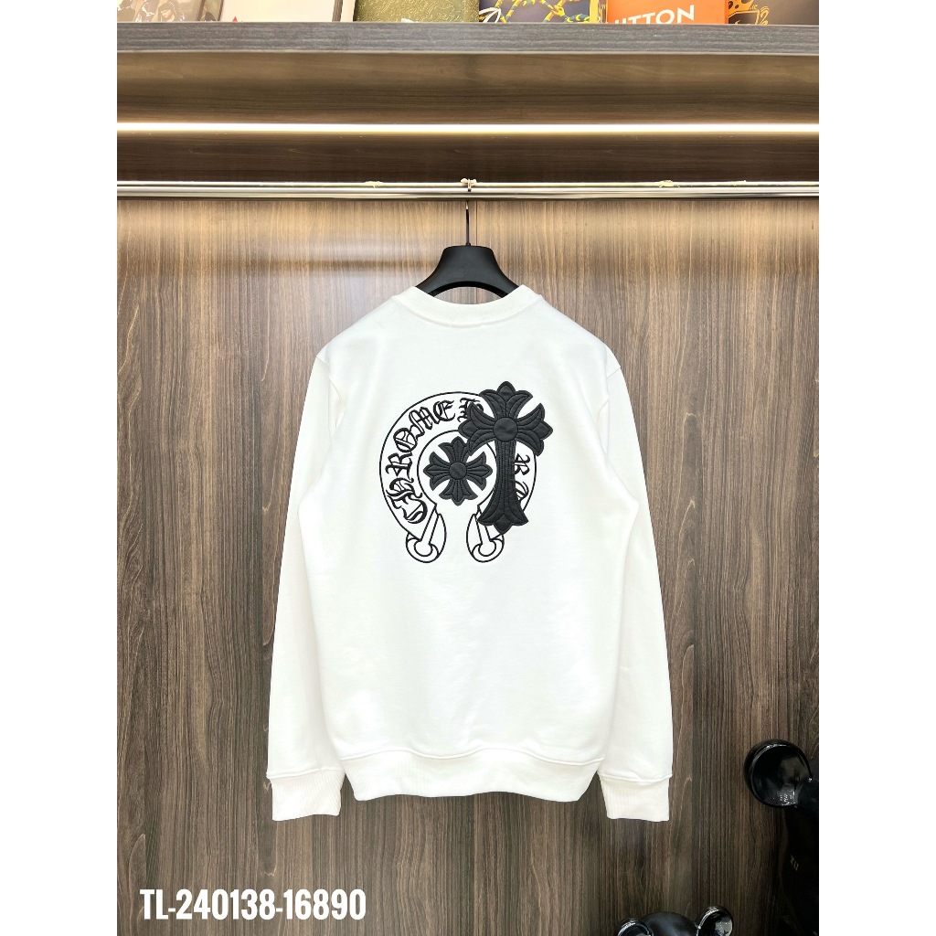 🔥Hot🔥Áo nỉ Chrome Hearts thêu chữ thập lưng thiết kế hot trend Nam nữ Thu Đông 2023