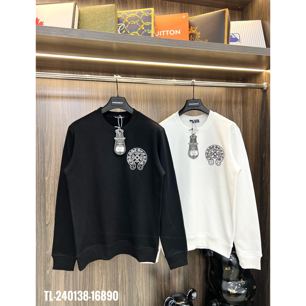 🔥Hot🔥Áo nỉ Chrome Hearts thêu chữ thập lưng thiết kế hot trend Nam nữ Thu Đông 2023