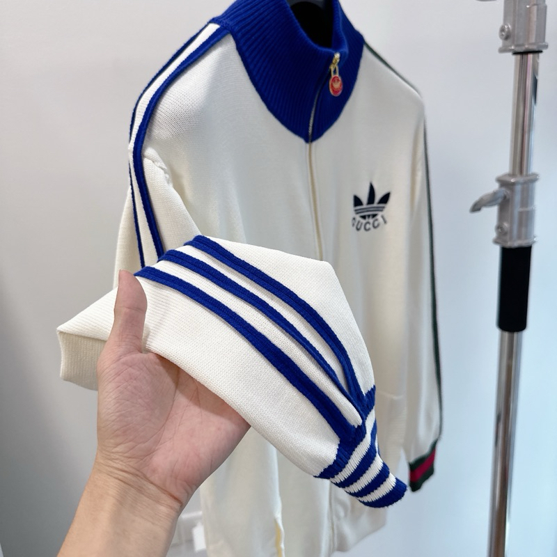 ⚡️ - Áo Khoác GUCCl x ADlDAS Viscose Zip-Up Knit Jacket, Áo khoác len Gu*CCI cao cấp