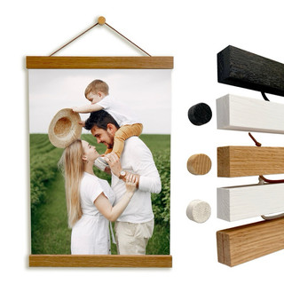 Khung nam châm LONG QUAN 100% Gỗ Sồi| khung treo ảnh poster gỗ handmade| Nẹp gỗ sồi treo tranh ảnh poster