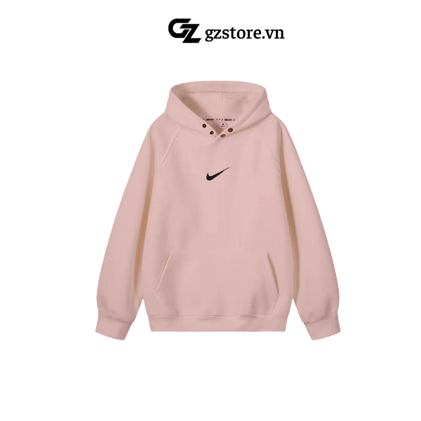 Áo hoodie Nike thêu cao cấp chất nỉ cao cấp form rộng unisex nam nữ hoodie nike bấm cúc chính hãng GZSTORE5612