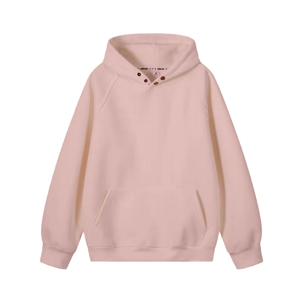 Áo hoodie trơn nỉ trơn cúc bấm chất nỉ cao cấp dày dặn áo hoodie nam nữ unisex chính hãng chuẩn form rộng tem mác đầy đủ