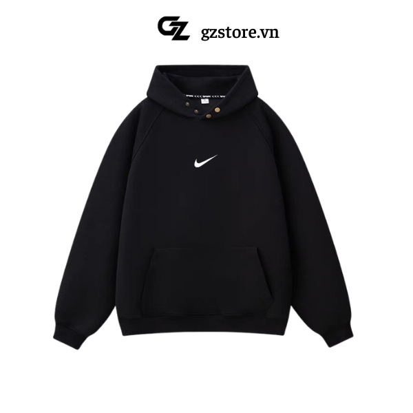 Áo hoodie Nike thêu cao cấp chất nỉ cao cấp form rộng unisex nam nữ hoodie nike bấm cúc chính hãng GZSTORE5612