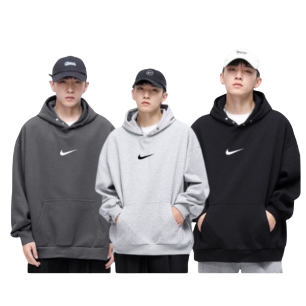 Áo hoodie Nike thêu cao cấp chất nỉ cao cấp form rộng unisex nam nữ hoodie nike bấm cúc chính hãng GZSTORE5612