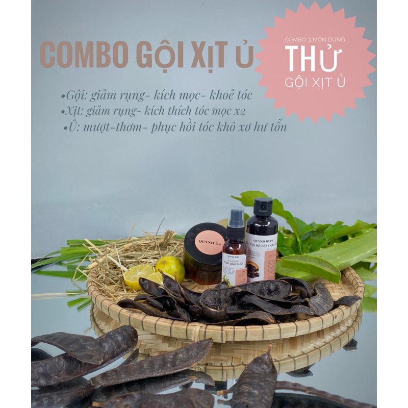COMBO 3 MÓN GỘI+XỊT+Ủ XẢ (size dùng thử)