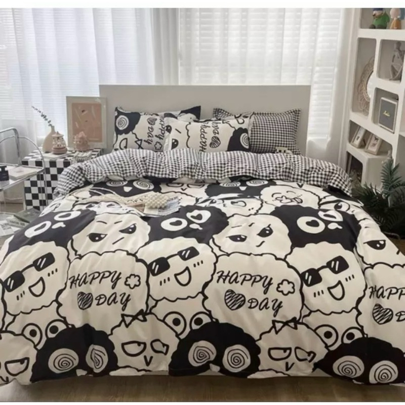 Bộ vỏ chăn ga giường poly cotton 4 món Hoa Nhí
