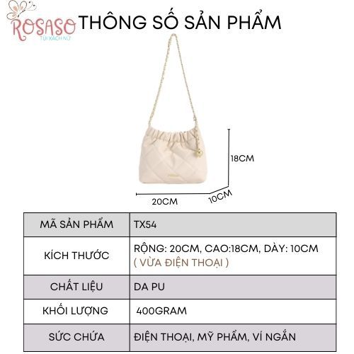 Túi xách nữ đeo vai đẹp đi chơi đi làm giá rẻ da PU mẫu mới 2023 ROSASO TX102