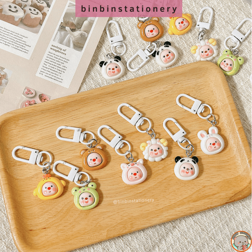 Móc khóa Loopy đội mũ ngộ nghĩnh size mini, chất liệu nhựa, móc khóa chắc chắn, dùng làm quà tặng, phụ kiện MK02