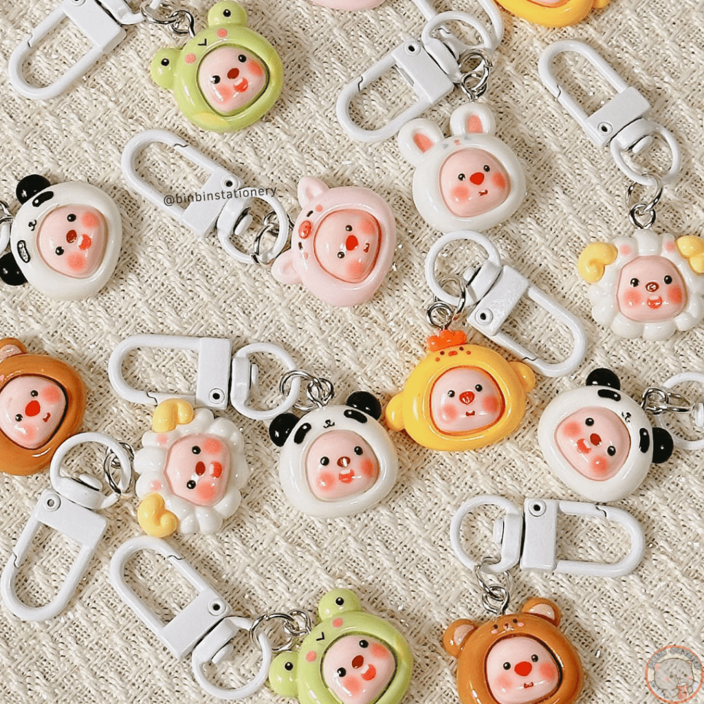 Móc khóa Loopy đội mũ ngộ nghĩnh size mini, chất liệu nhựa, móc khóa chắc chắn, dùng làm quà tặng, phụ kiện MK02