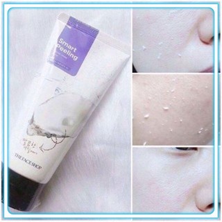 Tẩy tế bào chết mặt The Face Shop ngọc trai Hàn Quốc Smart Peeling White Jewel 120ml trắng da