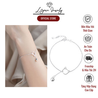 [HOẢ TỐC 1H] Lắc tay bạc nữ S925 mèo có chuông dễ thương Loynie Jewelry, vòng tay bạc Ý 925 đáng yêu xinh xắn