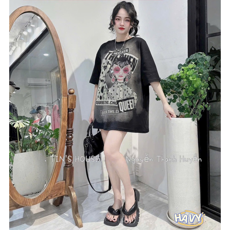 Áo cô gái full đá 2 mặt hàng QC