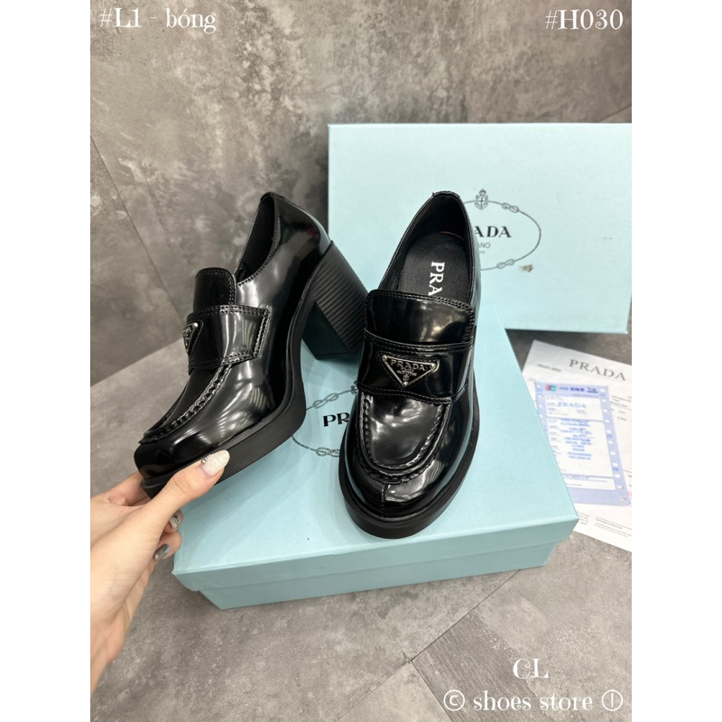 Giày moca prd mũi vuông đai ngang gót trụ fullbox