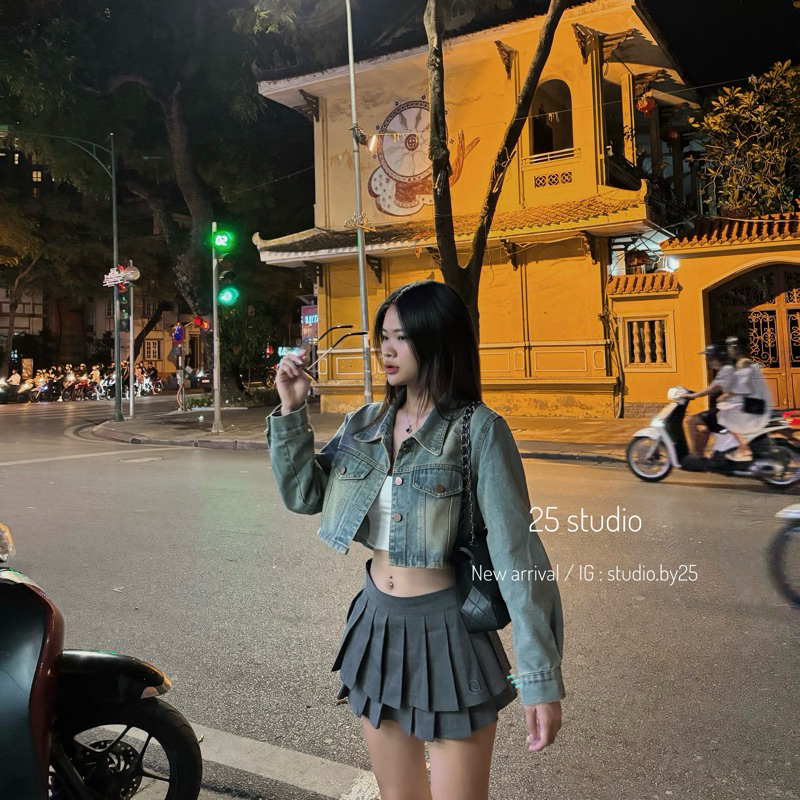 ÁO KHOÁC JEANS BÒ CROPTOP | STUDIOBY25