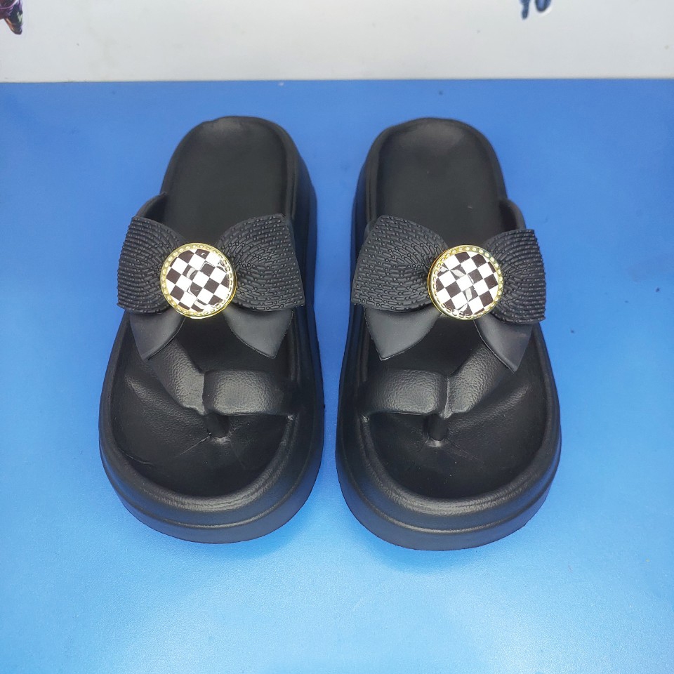 Dép Kẹp Phối Nơ Tôn Dáng 5cm Hàng Quảng Châu Siêu Nhẹ Phong Cách Trẻ Trung