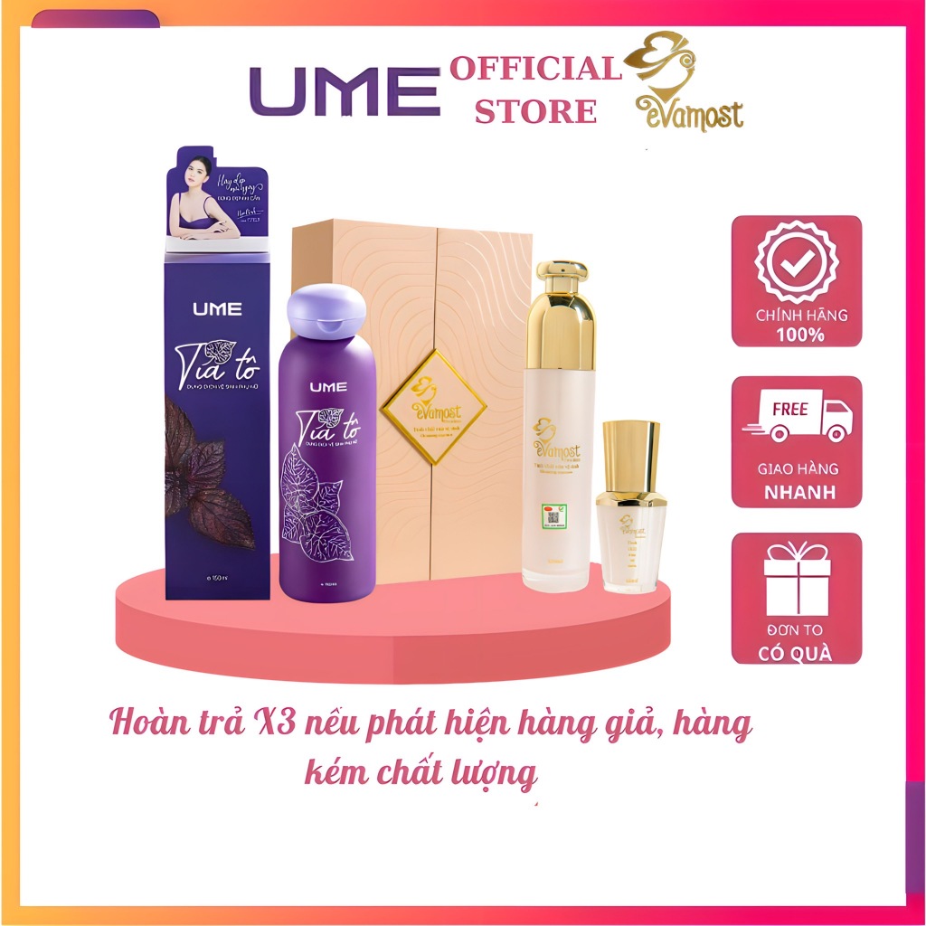 Dung Dịch Vệ Sinh Evamost Premium Phiên Bản Mới 2023 & Dung Dịch Vệ Sinh Tía Tô UME Chính Hãng