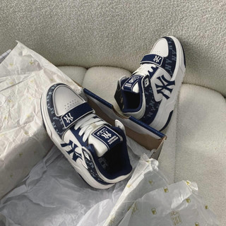 Giày thể thao sneaker m.l.b chunky liner mid denim new york yankees, m.l.b ny xanh navy full size nam nữ