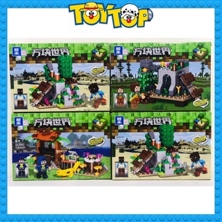 [Một mẫu lẻ] Đồ chơi thế giới my world xếp hình Minecraft thế giới vuông My World lắp ráp khu sinh tồn QL0563