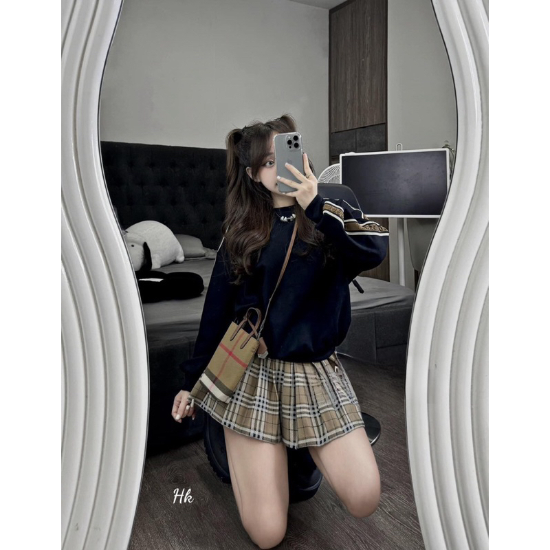 Set bộ áo dài mix chân váy xếp ly siêu đẹp xinh xịn sang