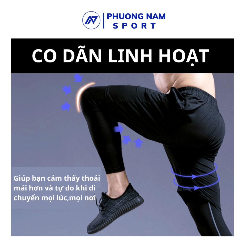 QUẦN GIỮ NHIỆT NAM COMBAT PRO LEGGING TẬP GYM DÁNG DÀI MÀU ĐEN