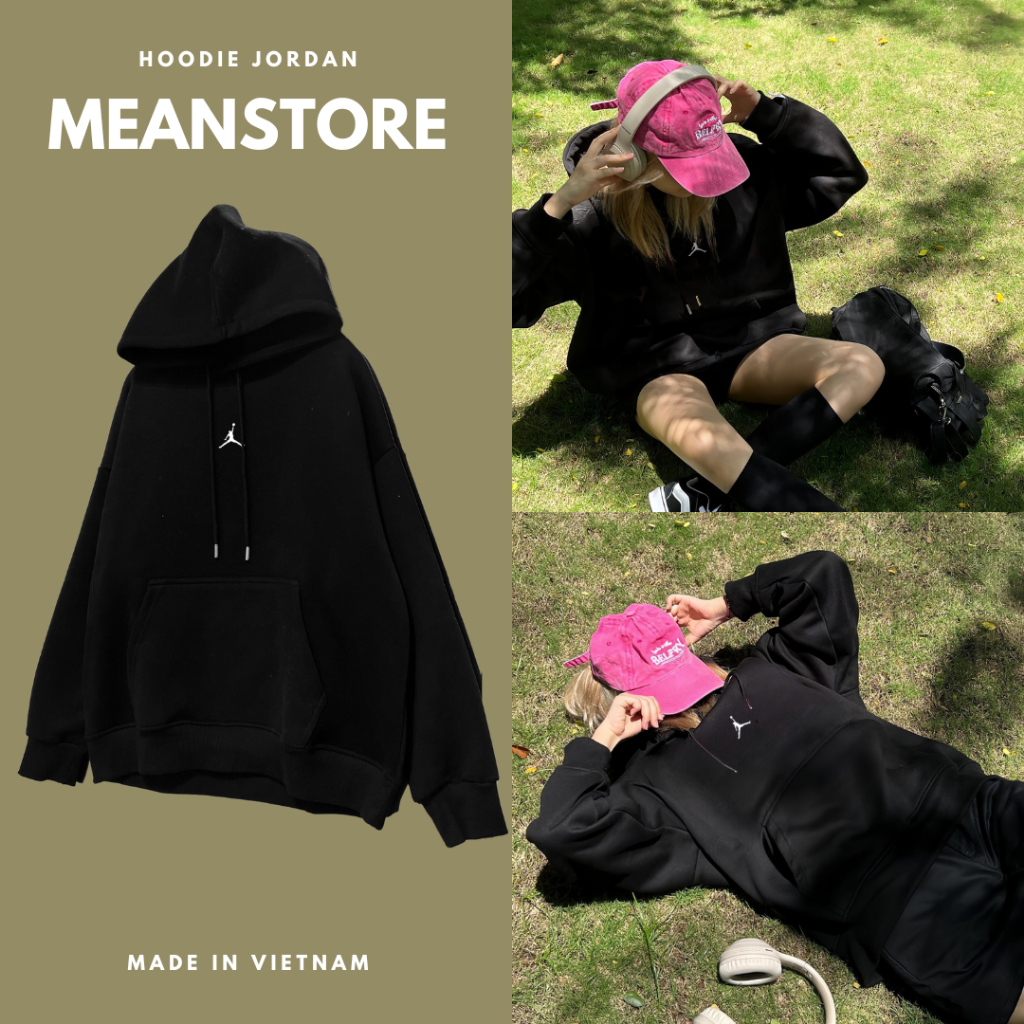 Áo Hoodie Nam Nữ MeanStore Hoodie Đôi form rộng, nỉ bông dày dặn, xám tiêu, đen basic unisex - HDJD1