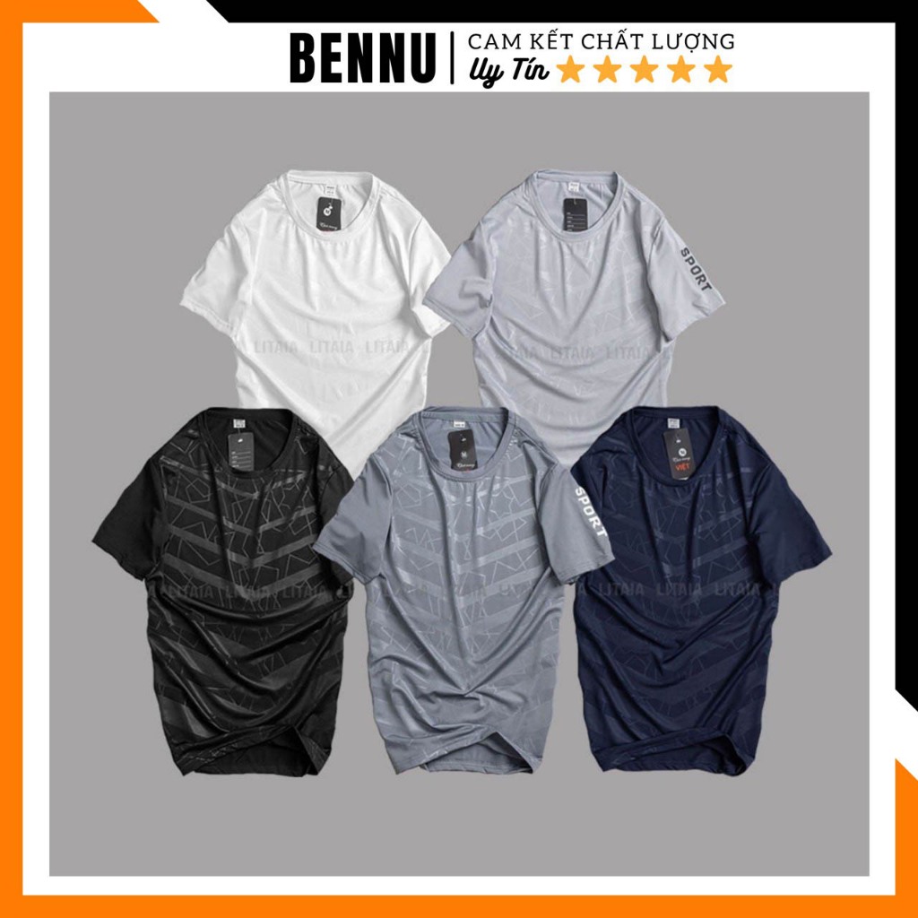 COMBO 5 Áo thun nam thể thao, cổ tròn, dập vân, có big size từ 40KG - 85KG ( video thật quay chi tiết ) - Mã: A2