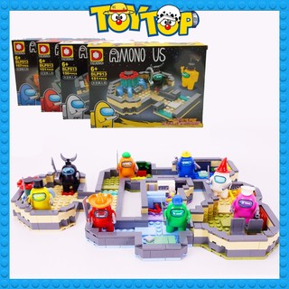 [Một mẫu lẻ] Đồ chơi xếp hình ghép Among us lắp ráp IMPOSTOR song đấu và một góc sa bàn game size to vừa DLP913