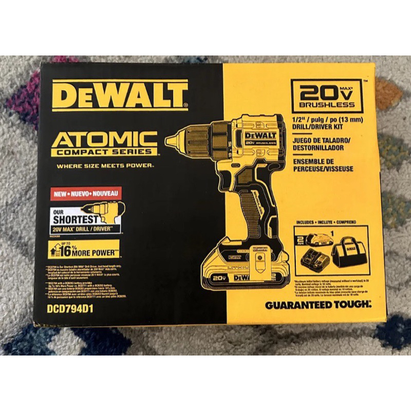 BỘ COMBO MÁY KHOAN ATOMIC DEWALT DCD794D1 NHẬP USA FULL BỘ ĐẦY ĐỦ PIN SẠC