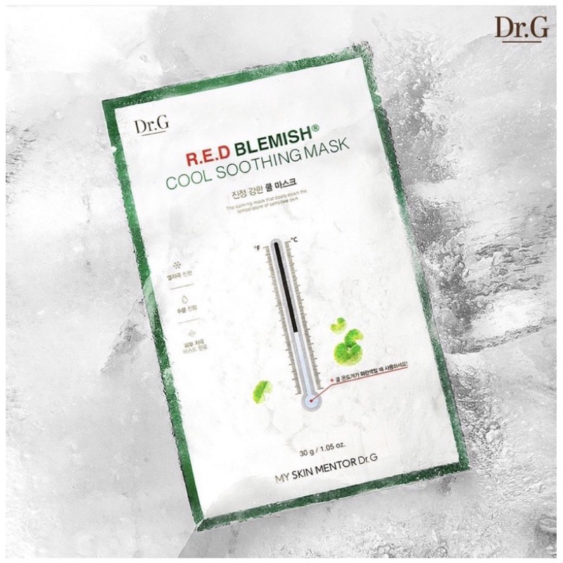 Hộp 5 miếng mặt nạ DR.G RED BLEMISH SOOTHING MASK 𝗖𝗢𝗢𝗟 𝗦𝗢𝗢𝗧𝗛𝗜𝗡𝗚 𝗠𝗔𝗦𝗞