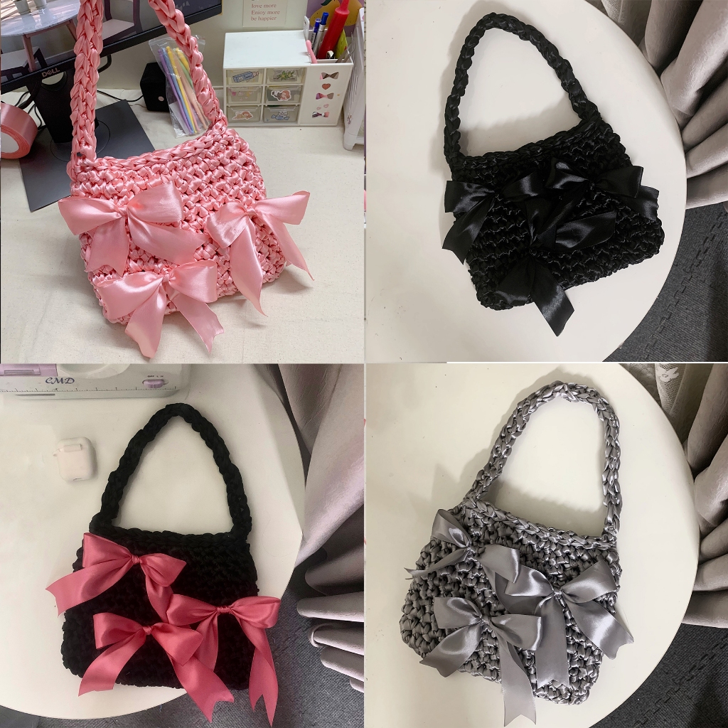 Túi móc bằng sợi ruy băng Handmade