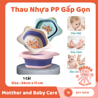 Chậu Rửa Mặt Gấp Gọn Cho Bé Hình Sao Biển Siêu Xinh