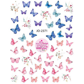Sticker bướm sắc màu dán móng tay
