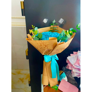 Bó hoa hồng giấy nhún 15 bông