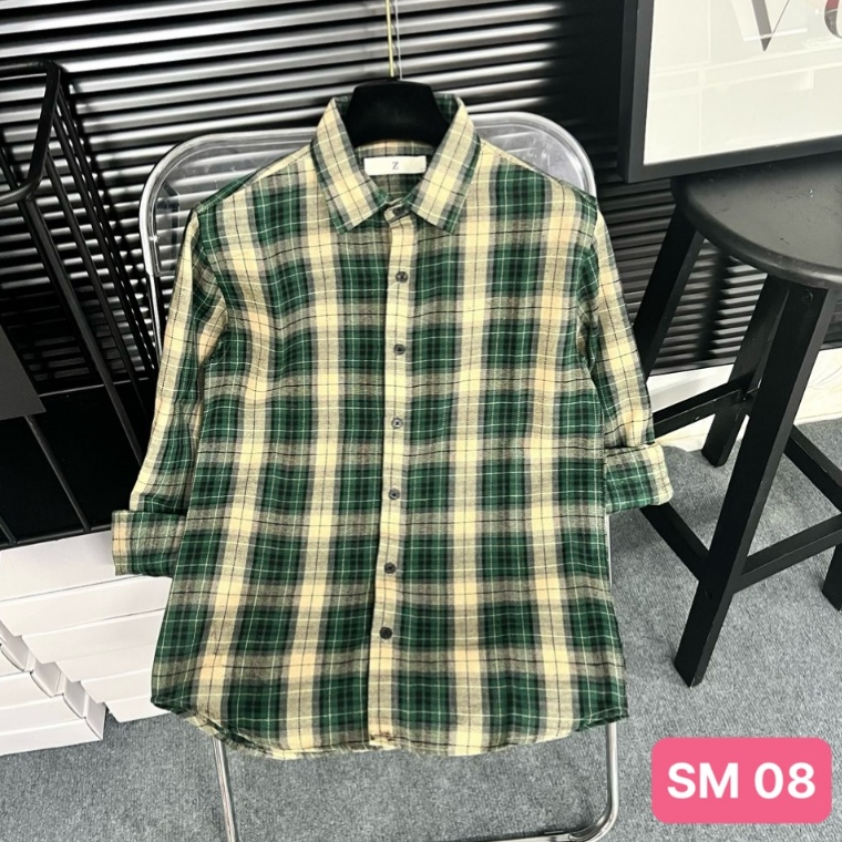 Áo sơ mi nam cao cấp chất liệu cotton đẹp karo dài tay kiểu dáng hàn quốc mới HADO12 nhiều mẫu đẹp