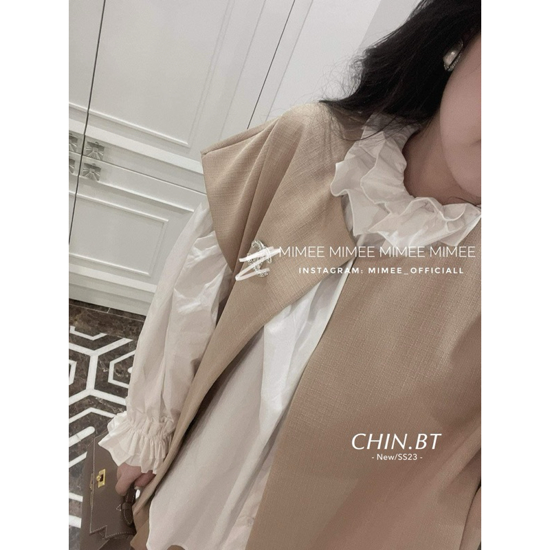 Set Sơ mi phối gile dạ Hương Bi