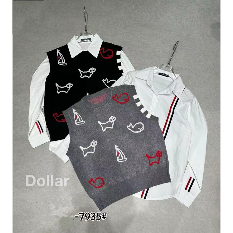 Set Áo Sơ mi mix Gile Thom