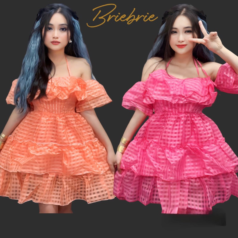 Đầm babydoll xoè tầng Briebrie cao cấp chất liệu vải chỉ thêu, sang chảnh - 290