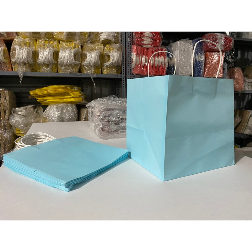 50 CÁI TÚI GIẤY KRAP NHẬT MÀU TRẮNG SỨ KT cao 26 ngang 26 hông 22 cm