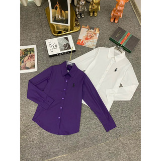 MD0170 áo sơ mi thô lụa trắng tím