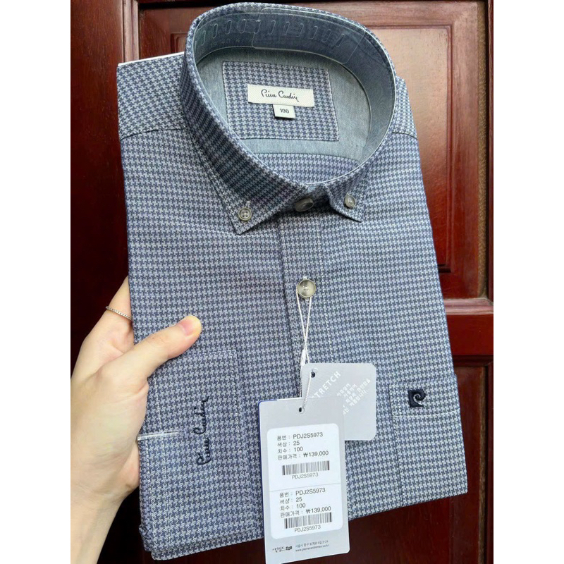 Sơ mi dài tay nam Pier.re Car.din chất dạ nhung tăm 8 mầu dáng slimfit