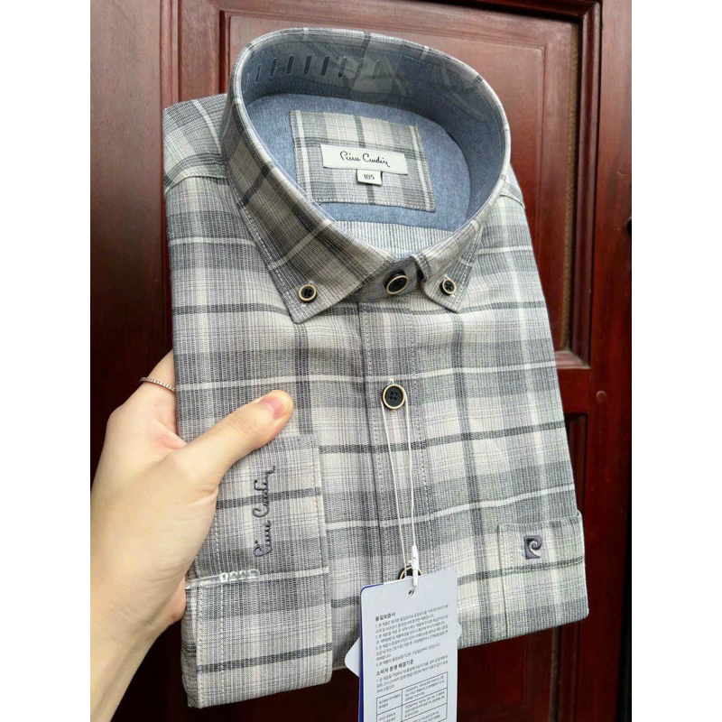 Sơ mi dài tay nam Pier.re Car.din chất dạ nhung tăm 8 mầu dáng slimfit