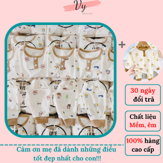 {SET 2 BỘ} Bộ Dài Tay Cho Bé Trai Bé Gái Chất Co Giãn, Quần Áo Cho Bé Thu Đông, Bộ Tăm Lạnh Bé Gái