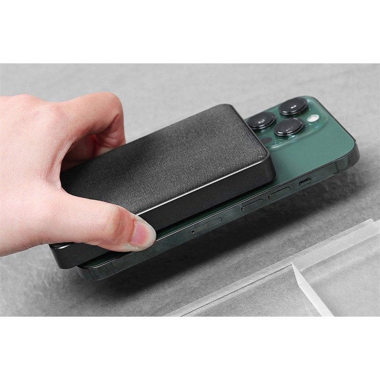 Pin sạc dự phòng Polymer 10000mAh Không dây Magnetic Type C PD QC3.0 20W Xmobile PowerLite P181P Đen